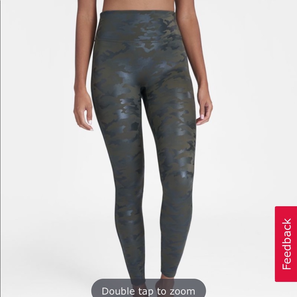 Spanx Faux Leather Camo Leggings